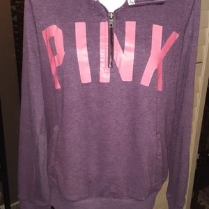 VS Pink Purple & Pink half zip pocket sweatshirt L